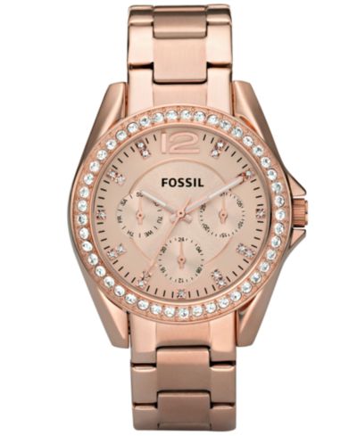 Женские наручные часы Fossil Riley, с браслетом из позолоченной стали, 38mm