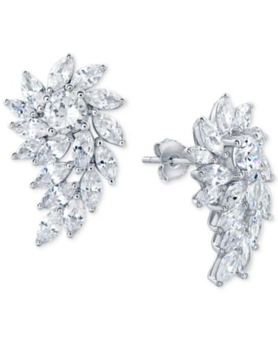Серьги-подвески Arabella с кластером из кубического циркония из стерлингового серебра