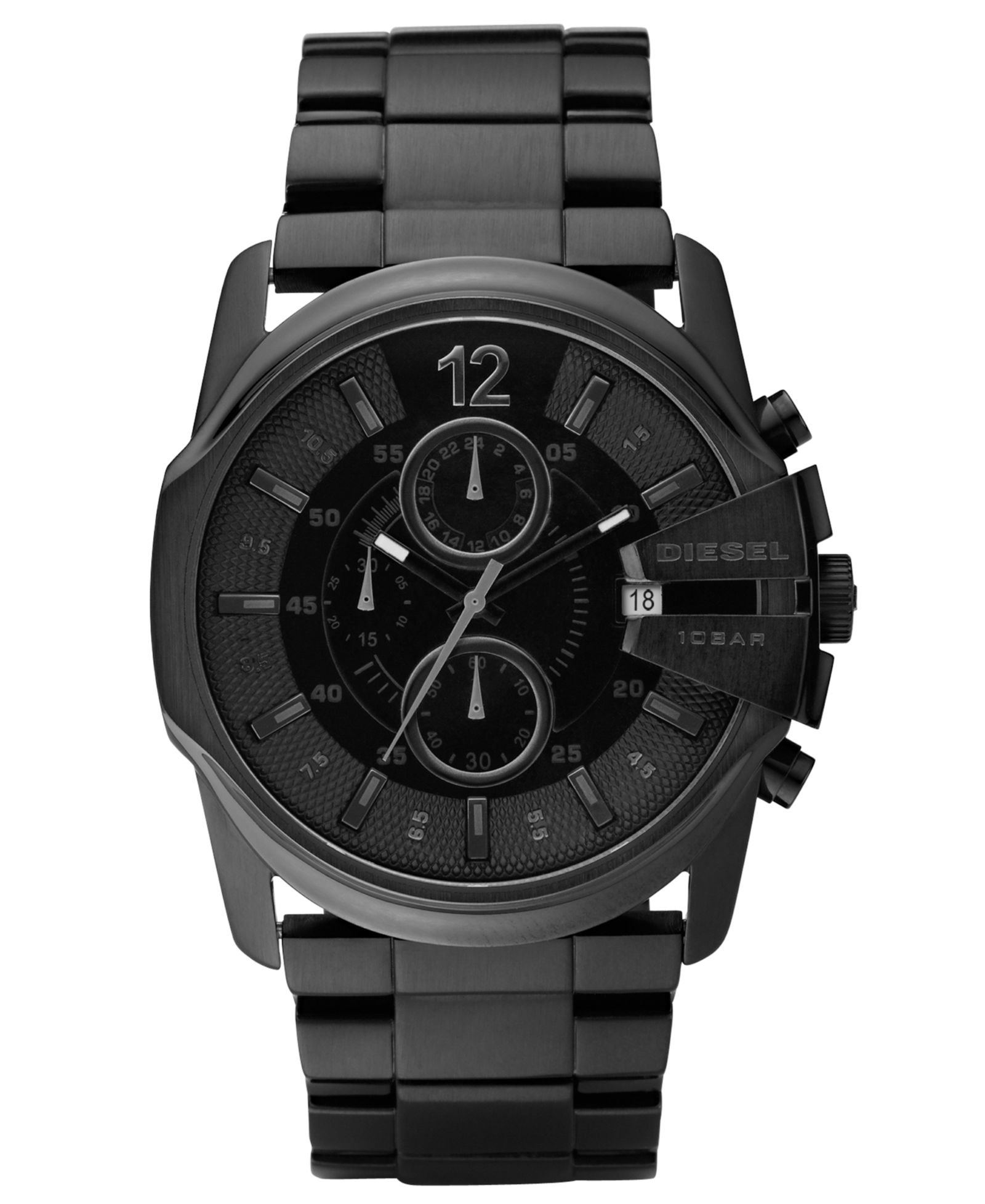 Мужские часы Diesel Chronograph Black Ion Plated Stainless Steel Bracelet 49x45mm DZ4180