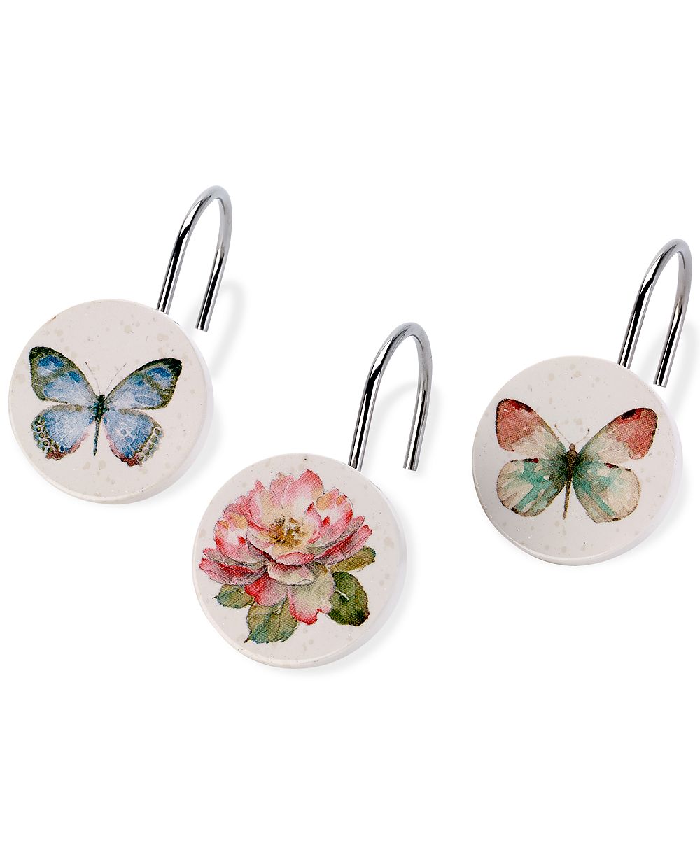 Avanti Набор из 12 керамических крючков для штор Avanti Butterfly Garden