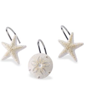 Крючки для шторки в душе Avanti Beachcomber Seashells из смолы, 12 предметов