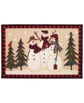 Avanti Snowman Gathering Holiday Cotton Bath Rug, 20" x 30"