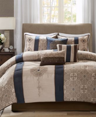 Madison Park Donovan Jacquard Medallion 7-Pc. Comforter Set, King