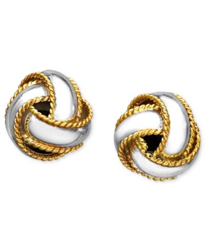 Giani Bernini Серьги из Sterling Silver с покрытием 18K Gold, Love Knot Stud