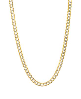 Цепочка-ожерелье 18" Two-Tone Open Curb Link из 14k Gold и White Gold (3-5/8mm)