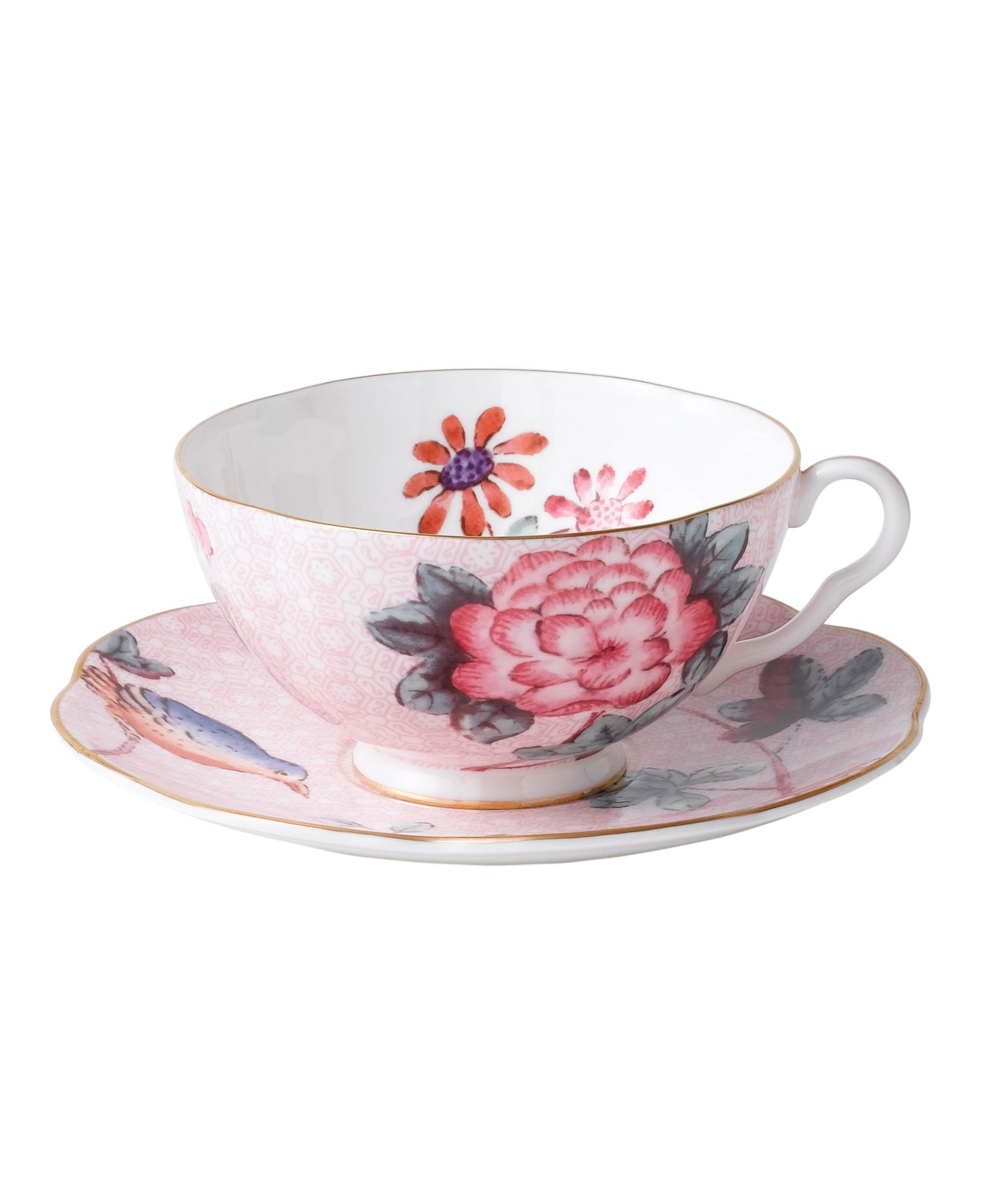 Wedgwood Pink Cuckoo чайная чашка и блюдце