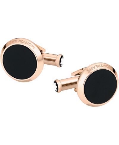 Мужские запонки Montblanc Meisterstück из нержавеющей стали и оникса