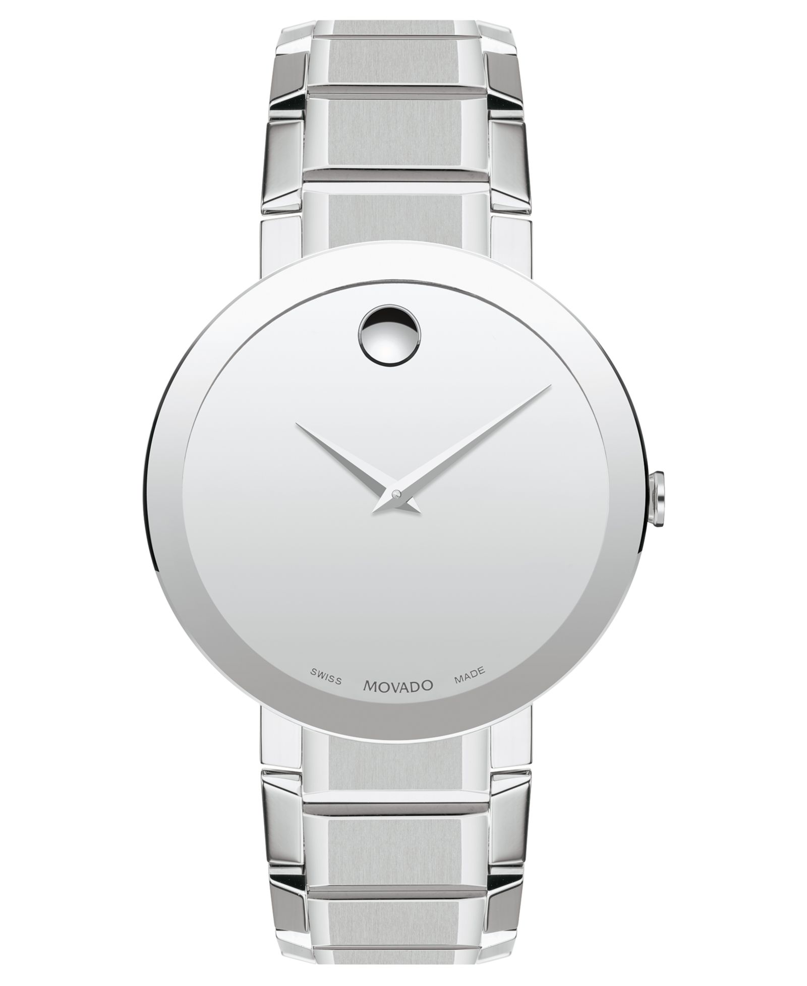 Мужские часы Movado Swiss Sapphire Stainless Steel Bracelet 39mm