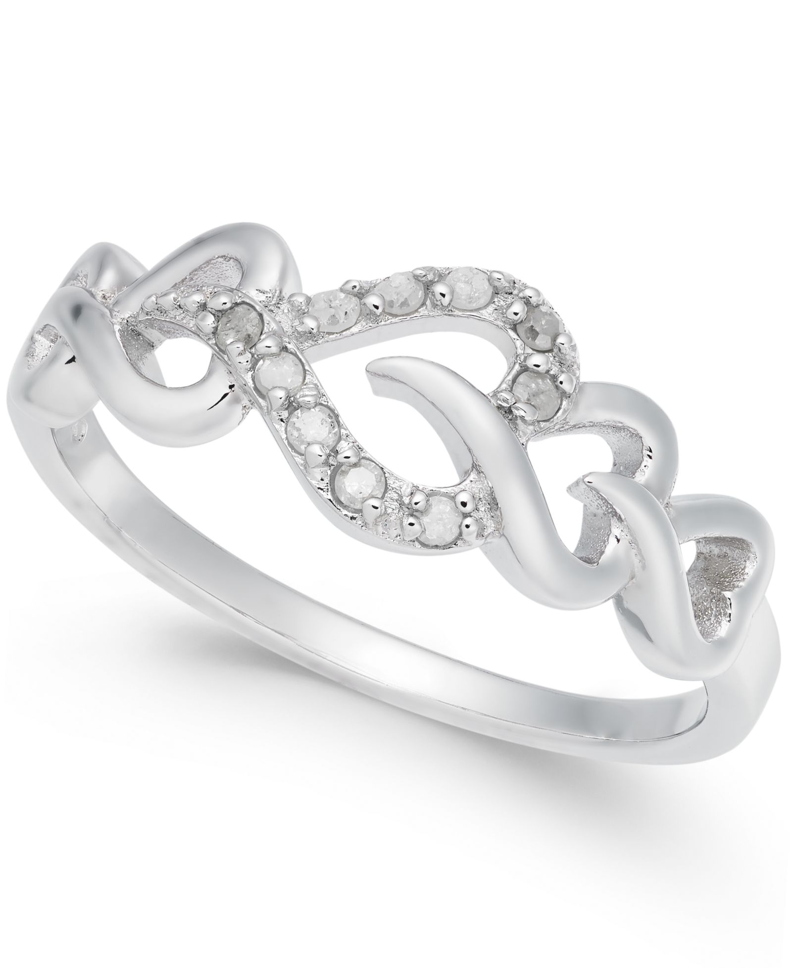 Кольцо Diamond Heart (1/10 ct. t.w.) в Sterling Silver