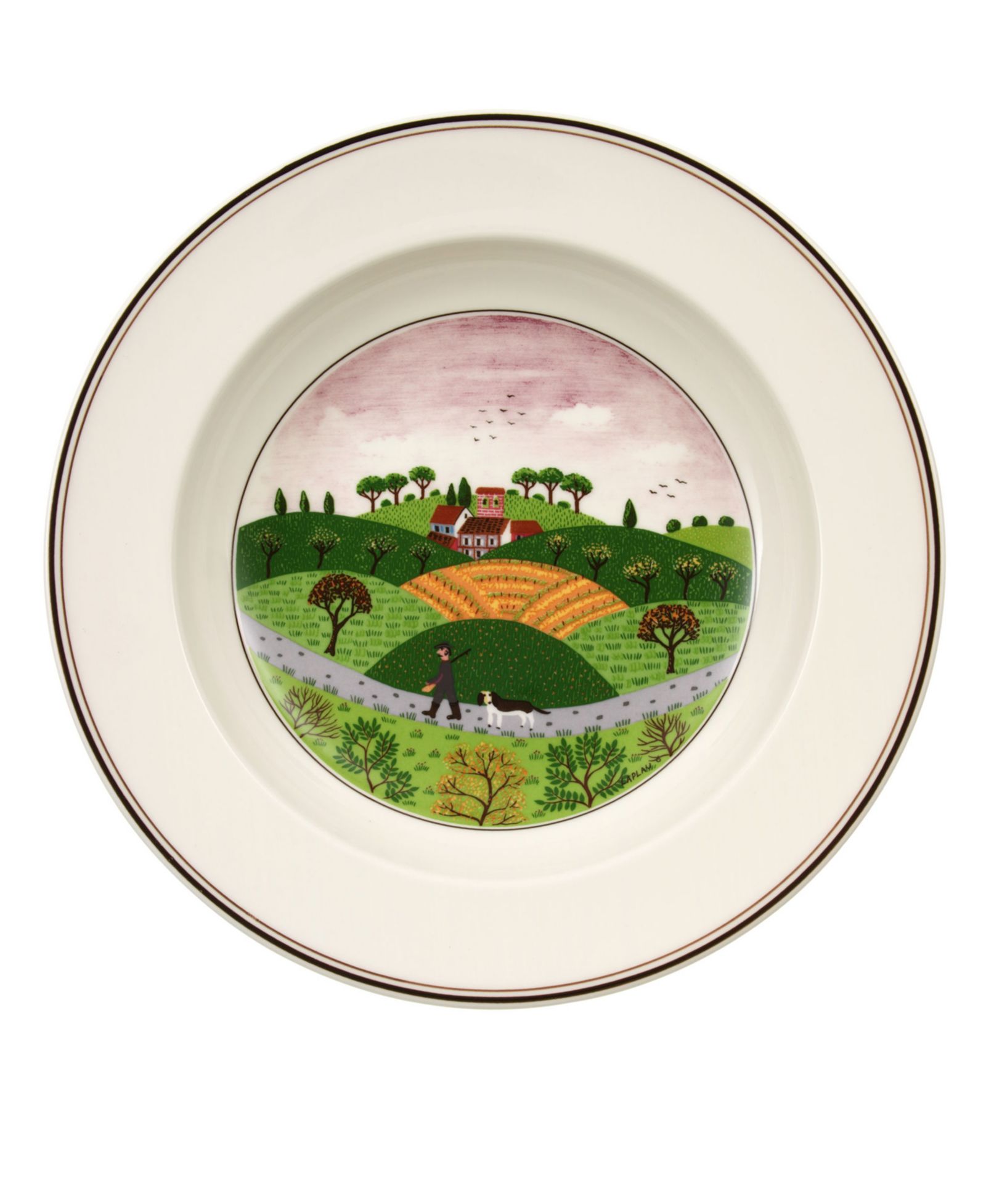Villeroy & Boch Design Naif Rim Soup Bowl, Hunter & Dog