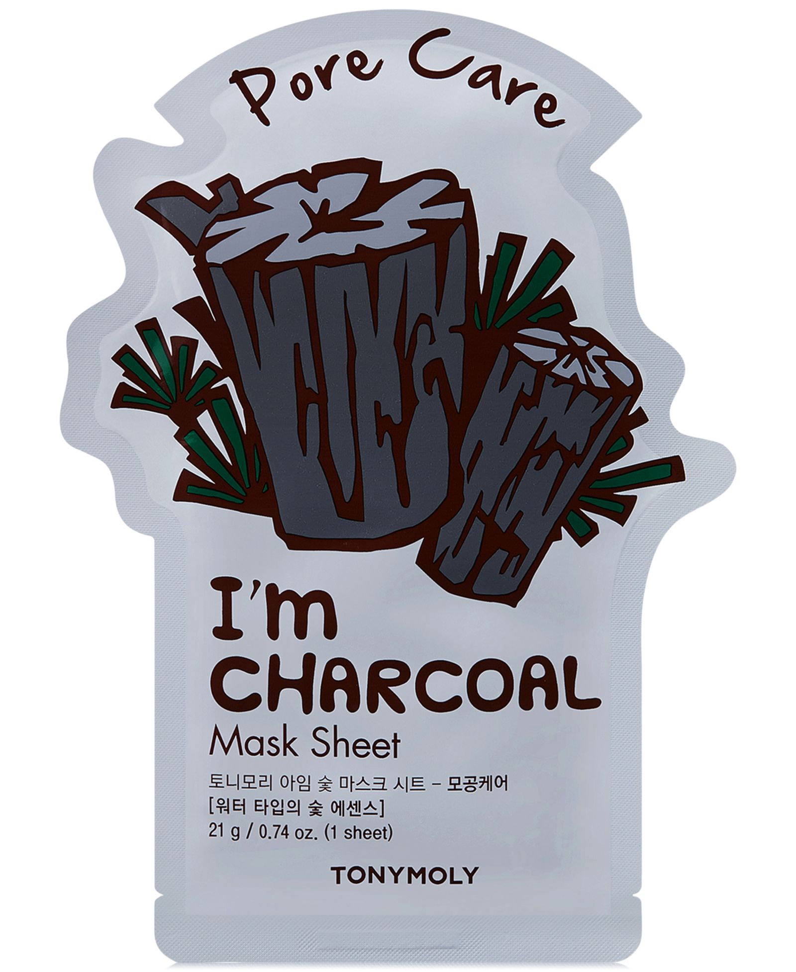TONYMOLY Tканевая маска для лица с углем I'm Charcoal (уход за порами)