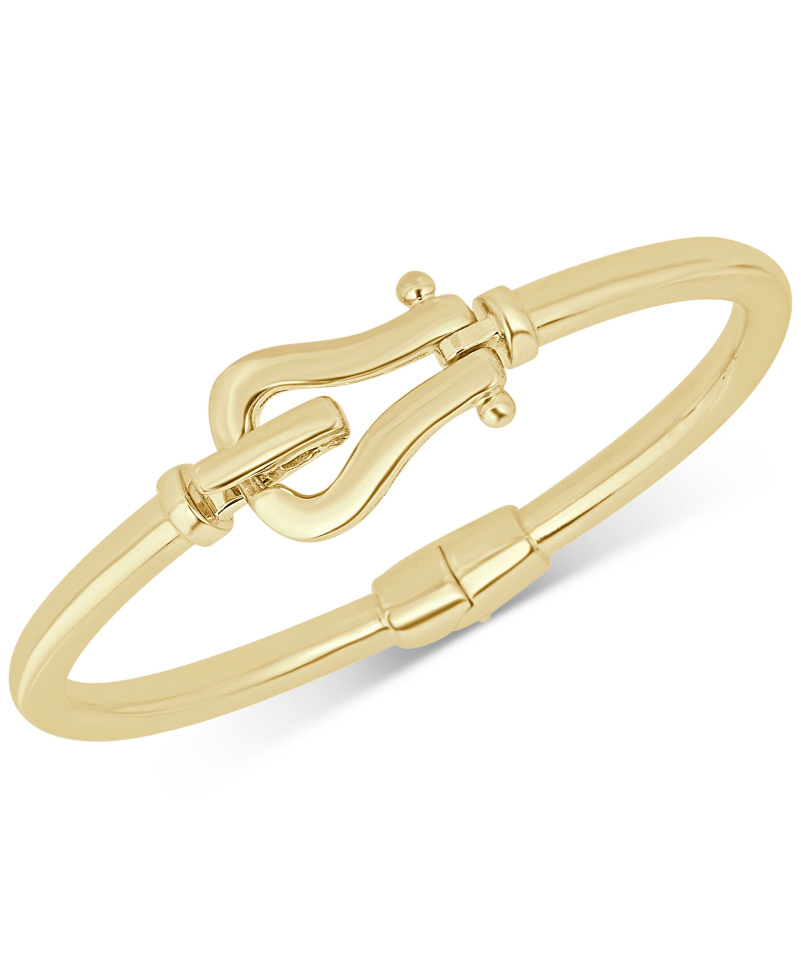 Браслет-бэнгл Italian Gold Horseshoe Hook, позолоченное серебро 14k