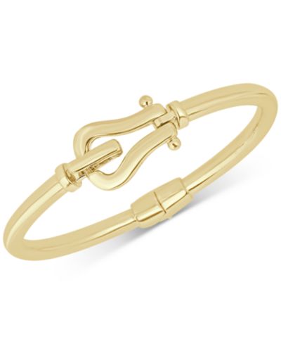 Браслет-бэнгл Italian Gold Horseshoe Hook, позолоченное серебро 14k
