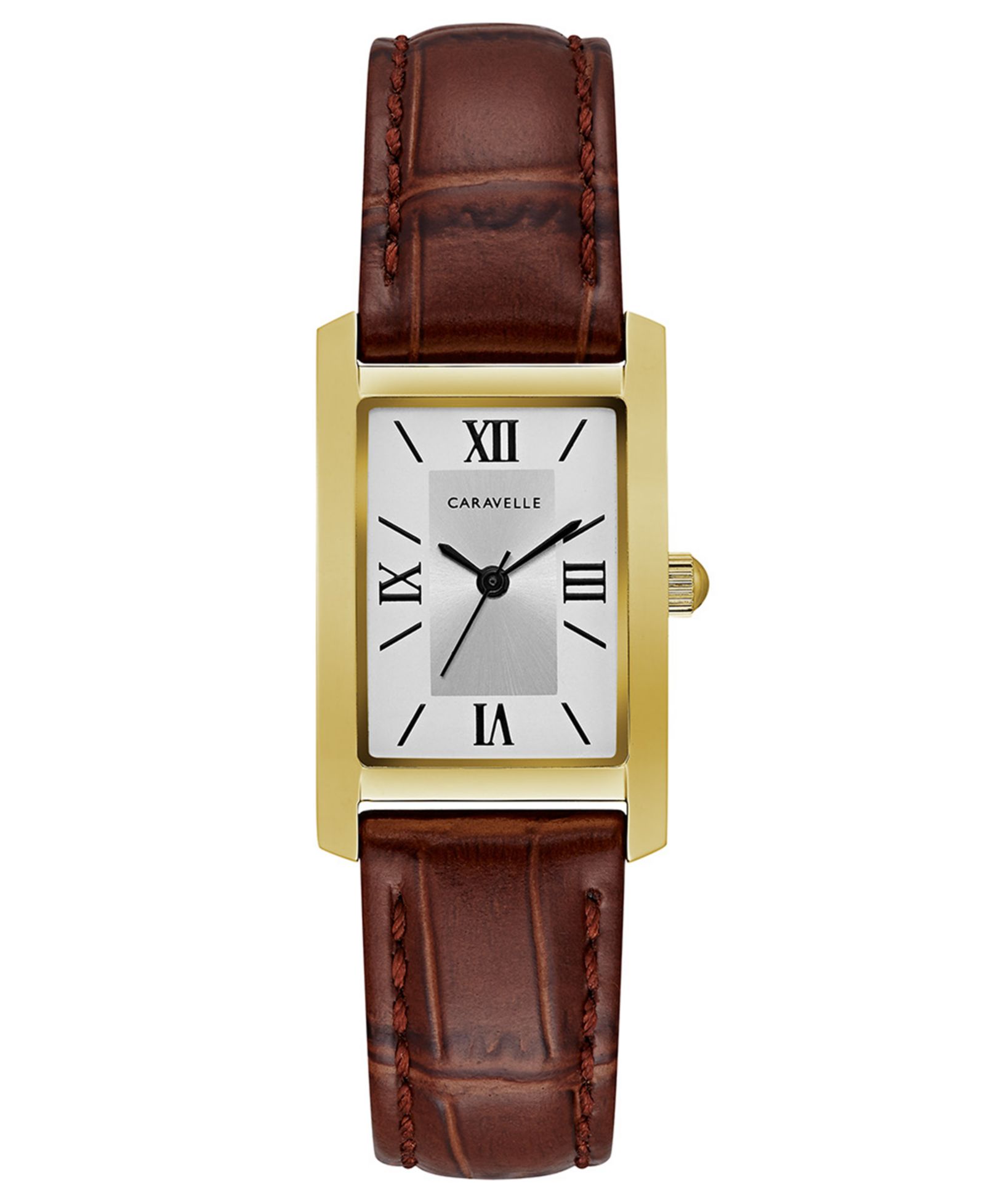 Caravelle Designed by Bulova  Women's Brown Leather Strap Watch 21x33mm
