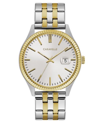 Caravelle Men's двухцветные часы из нержавеющей стали, 41mm