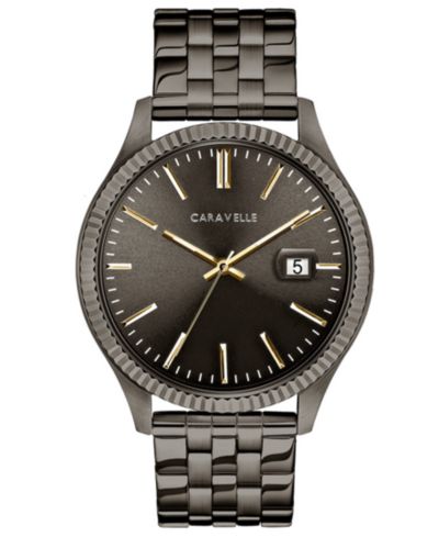 Мужские часы Caravelle Gunmetal Stainless Steel Bracelet 41mm