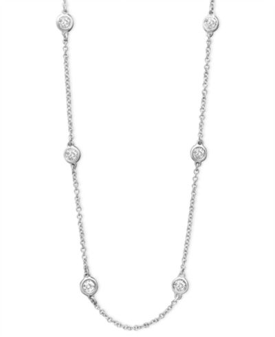 EFFY® Diamond Seven Station Necklace 16-18" (1/2 ct. t.w.) in 14k White, Yellow or Rose Gold