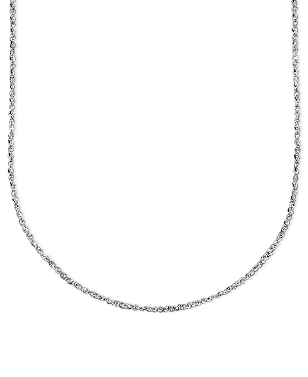 Italian Gold 14k White Gold 20" Perfectina Chain Necklace (1-1/8mm)