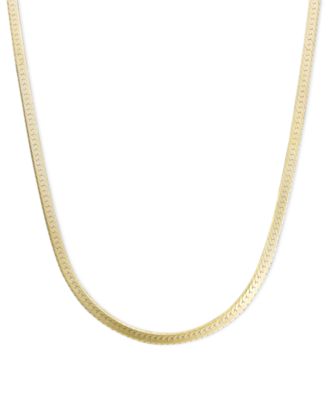 20" Flat Herringbone Chain Necklace (1-1/4mm) in 14k Gold
