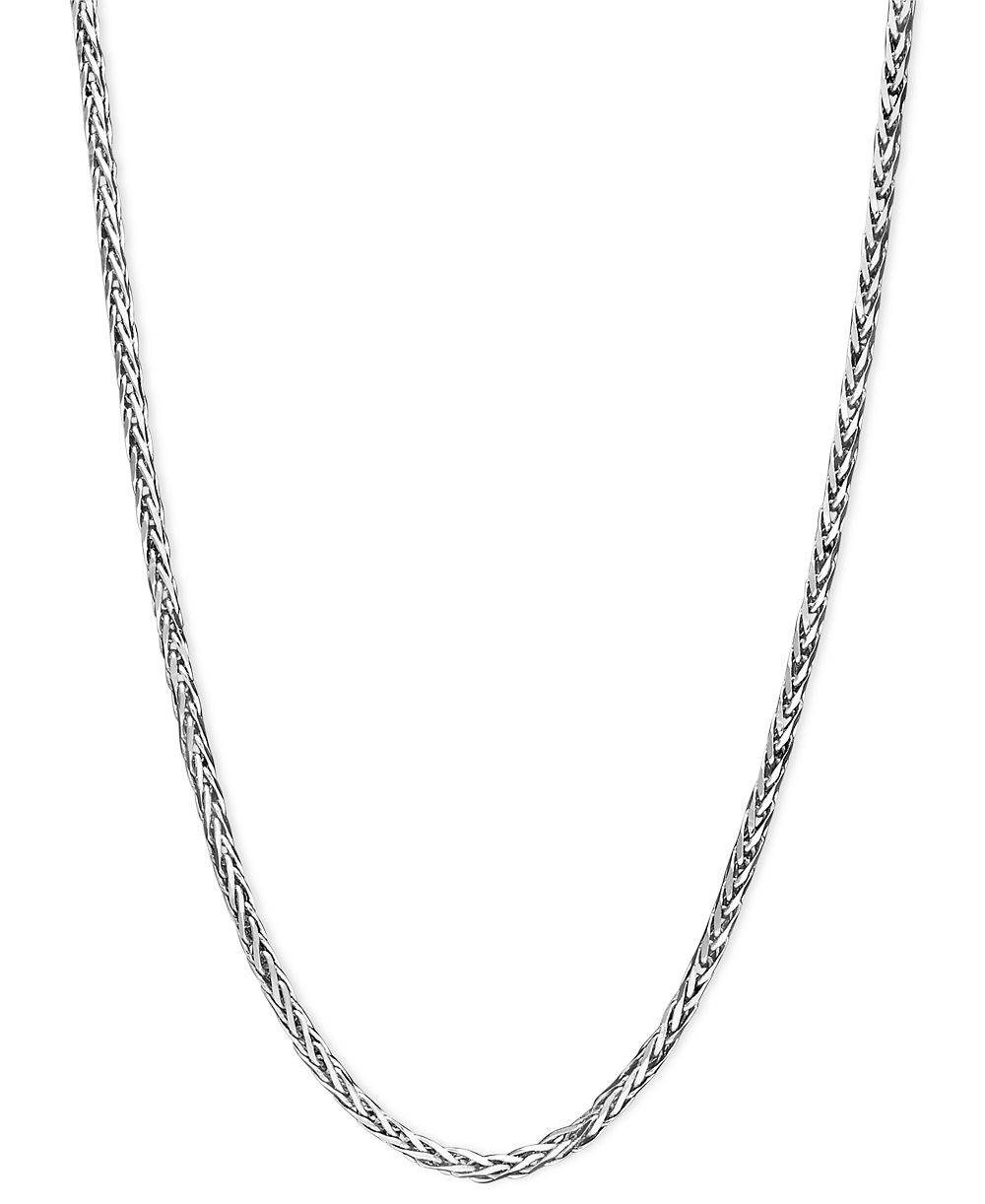 Ожерелье из белого золота 14k, цепь Wheat 16" (9/10mm)
