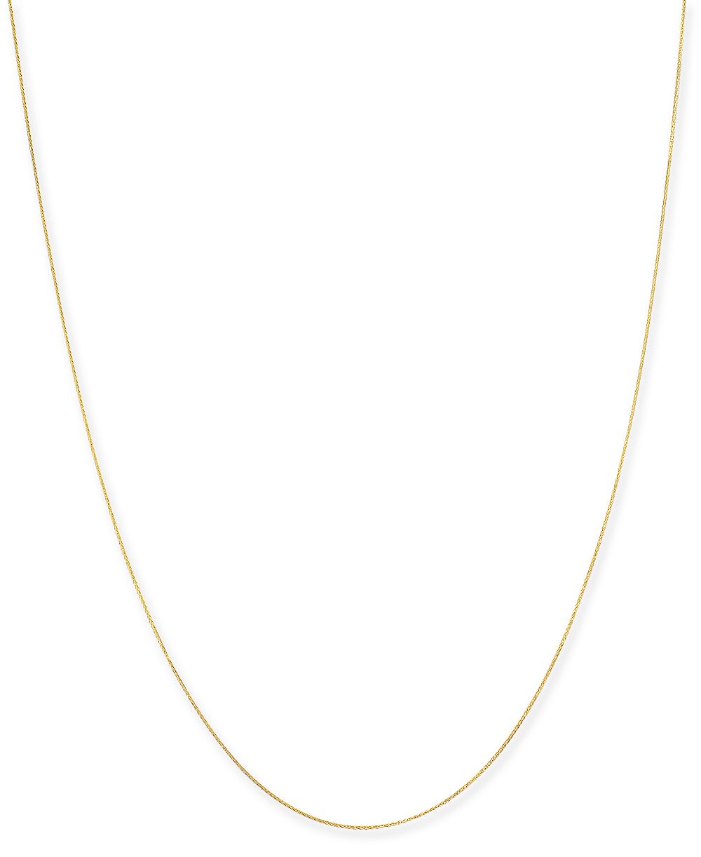 14k Gold Necklace, 20" Diamond Cut Wheat Chain (9/10mm)