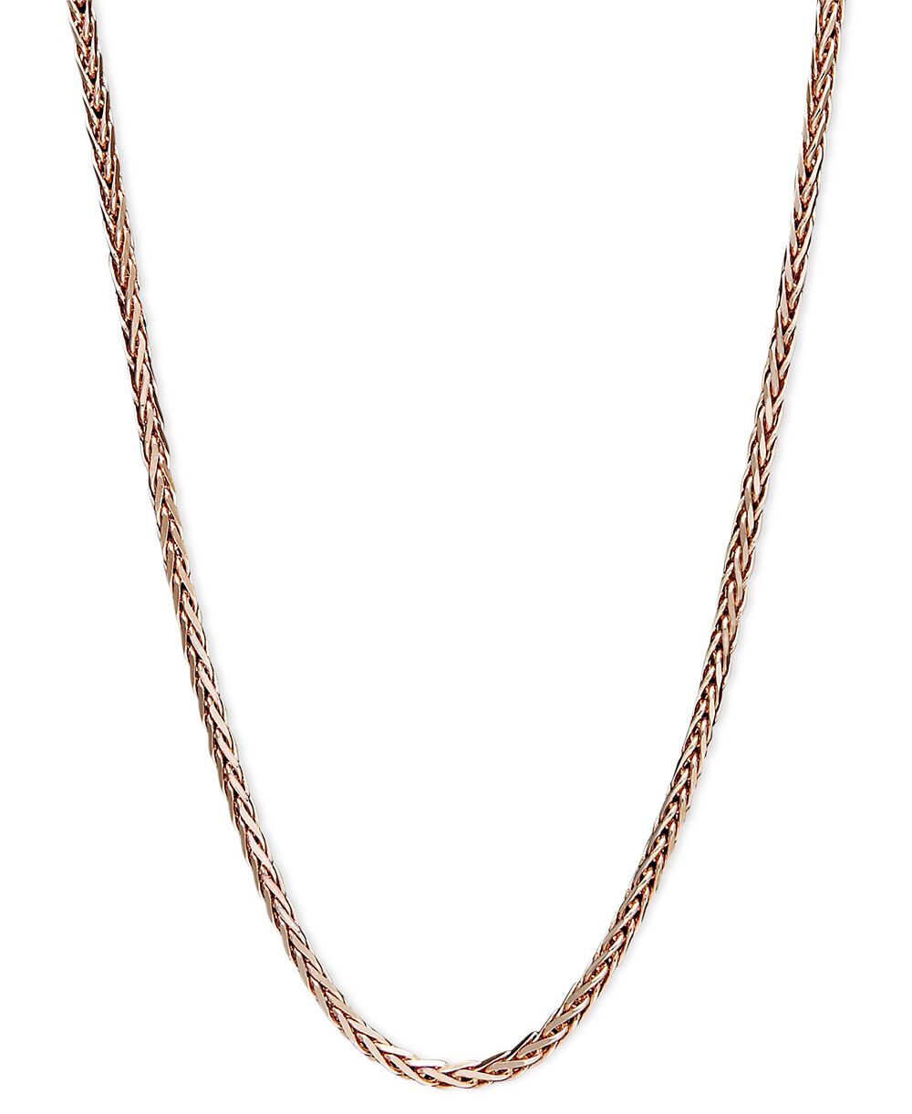 Колье 14k Rose Gold, цепь Wheat 20" (9/10mm)