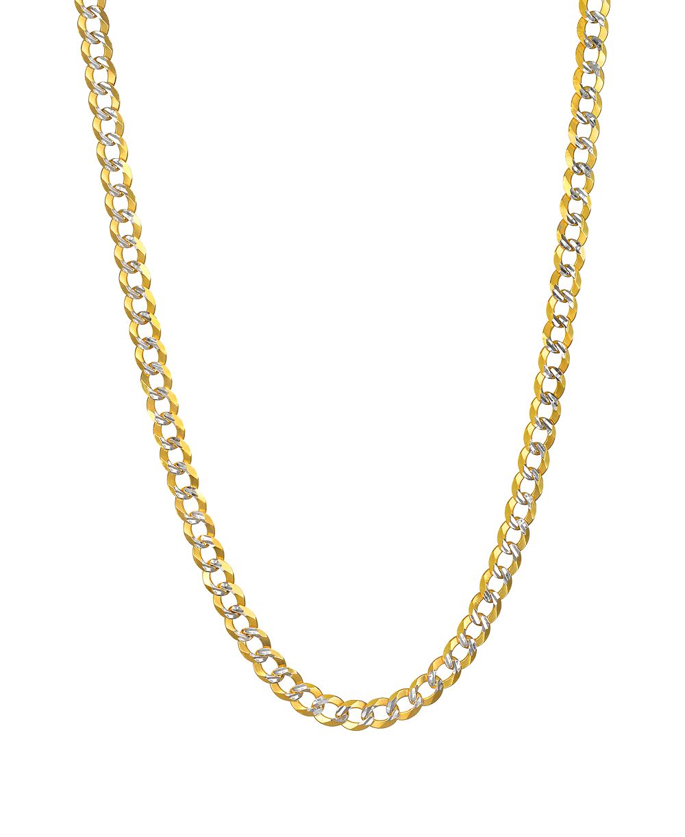 Цепочка ожерелье 24" двухцветная, открытые звенья (3-5/8mm), 14k золото и белое золото