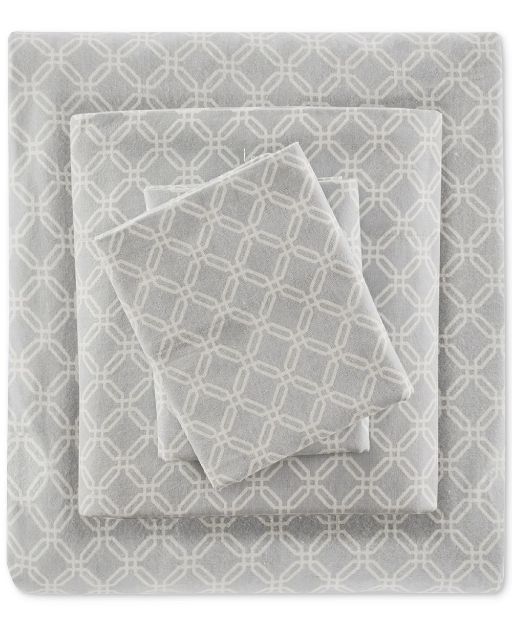Madison Park Novelty Printed Cotton Flannel 3-Piece Sheet Set, Twin