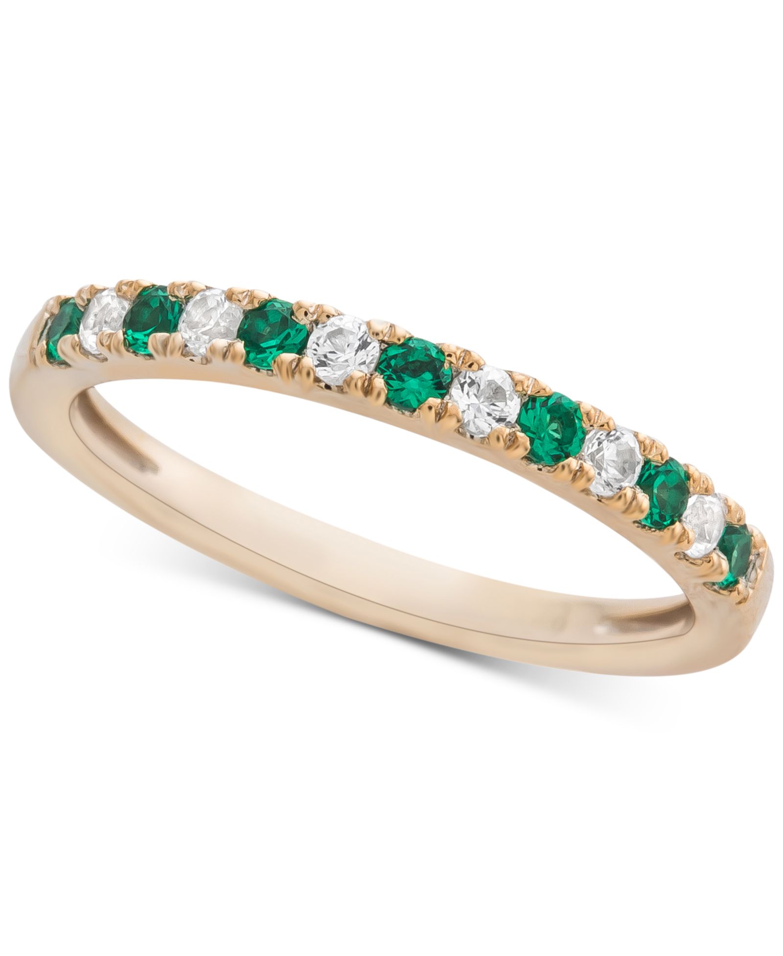 Кольцо с изумрудом (1/5 ct. t.w.) и бриллиантом (1/6 ct. t.w.) в 14k Gold