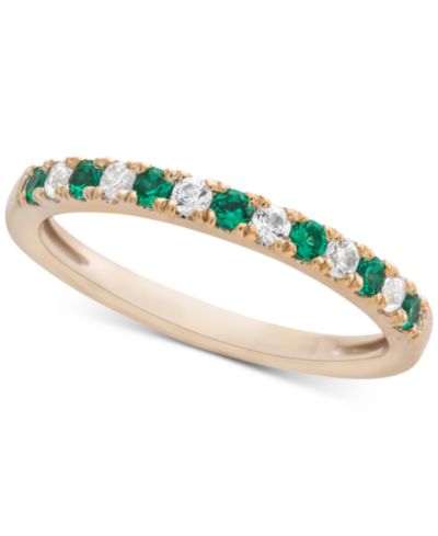 Кольцо с изумрудом (1/5 ct. t.w.) и бриллиантом (1/6 ct. t.w.) в 14k Gold