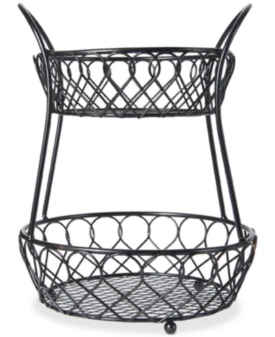 Gourmet Basics Loop & Lattice 2-Tier Basket