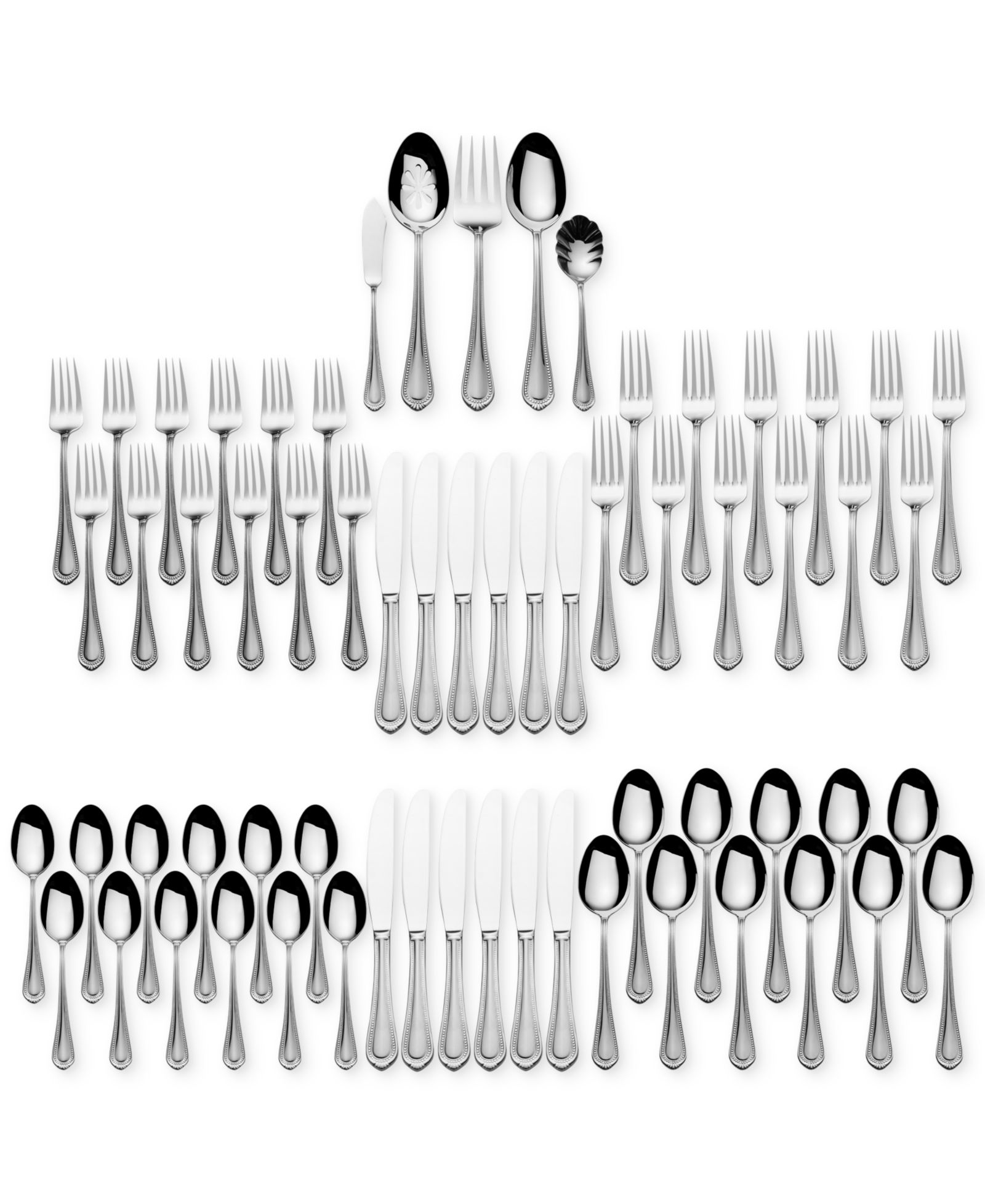 Mikasa Regent Bead 65 Pc. Flatware Set, Service for 12