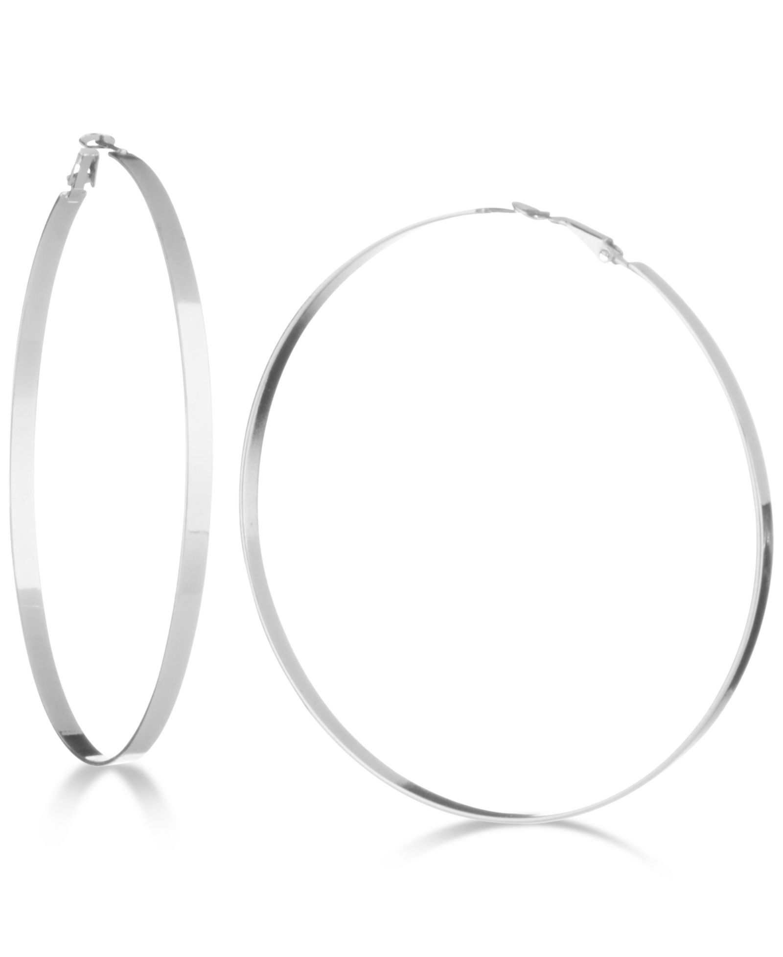 GUESS 3-3/4" Flat-Edge Hoop Earrings