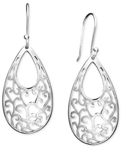Серьги Giani Bernini Open Filigree Drop из стерлингового серебра