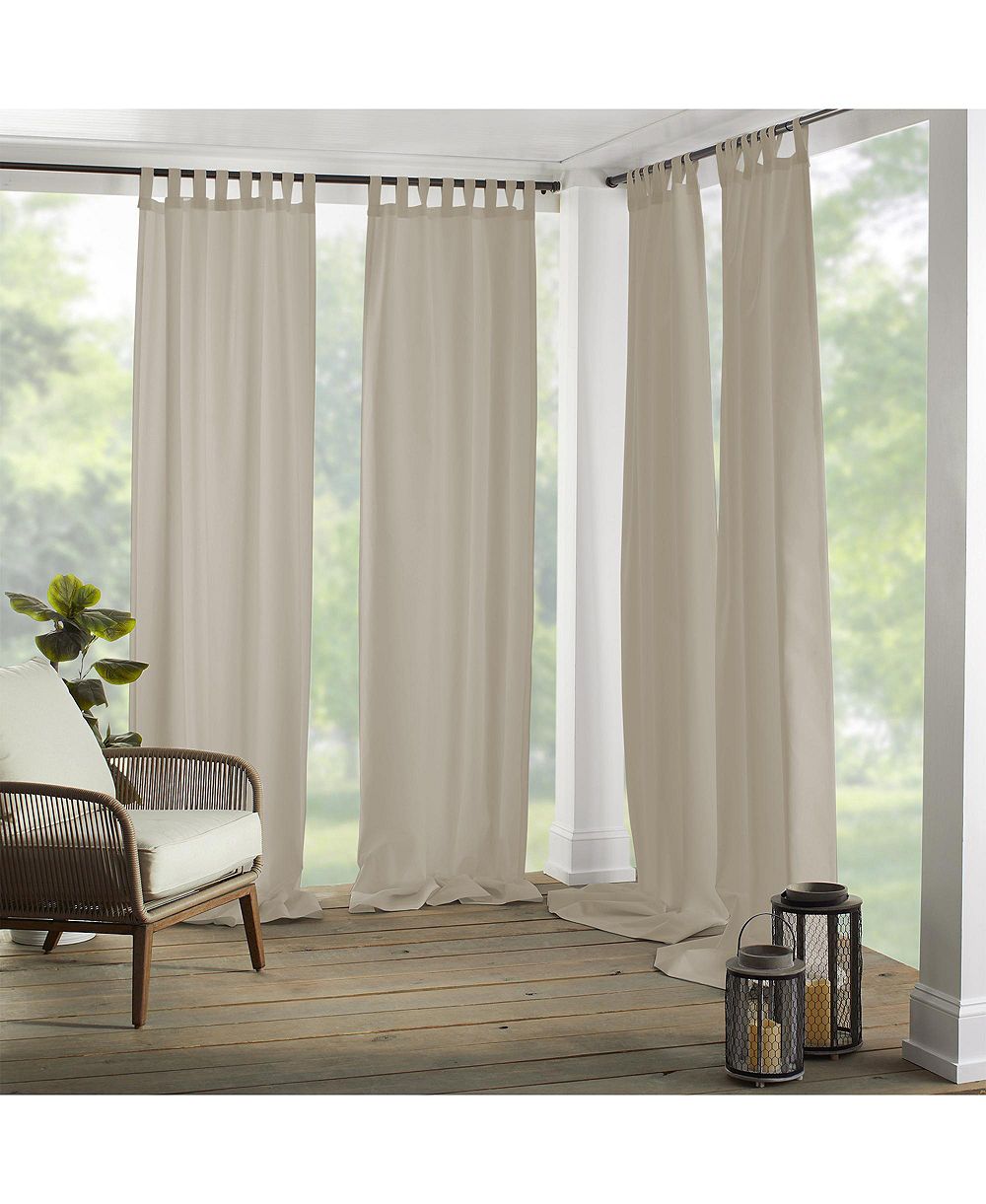 Elrene Home Fashions Matine Solid Tab Top Indoor/Outdoor Window Curtain