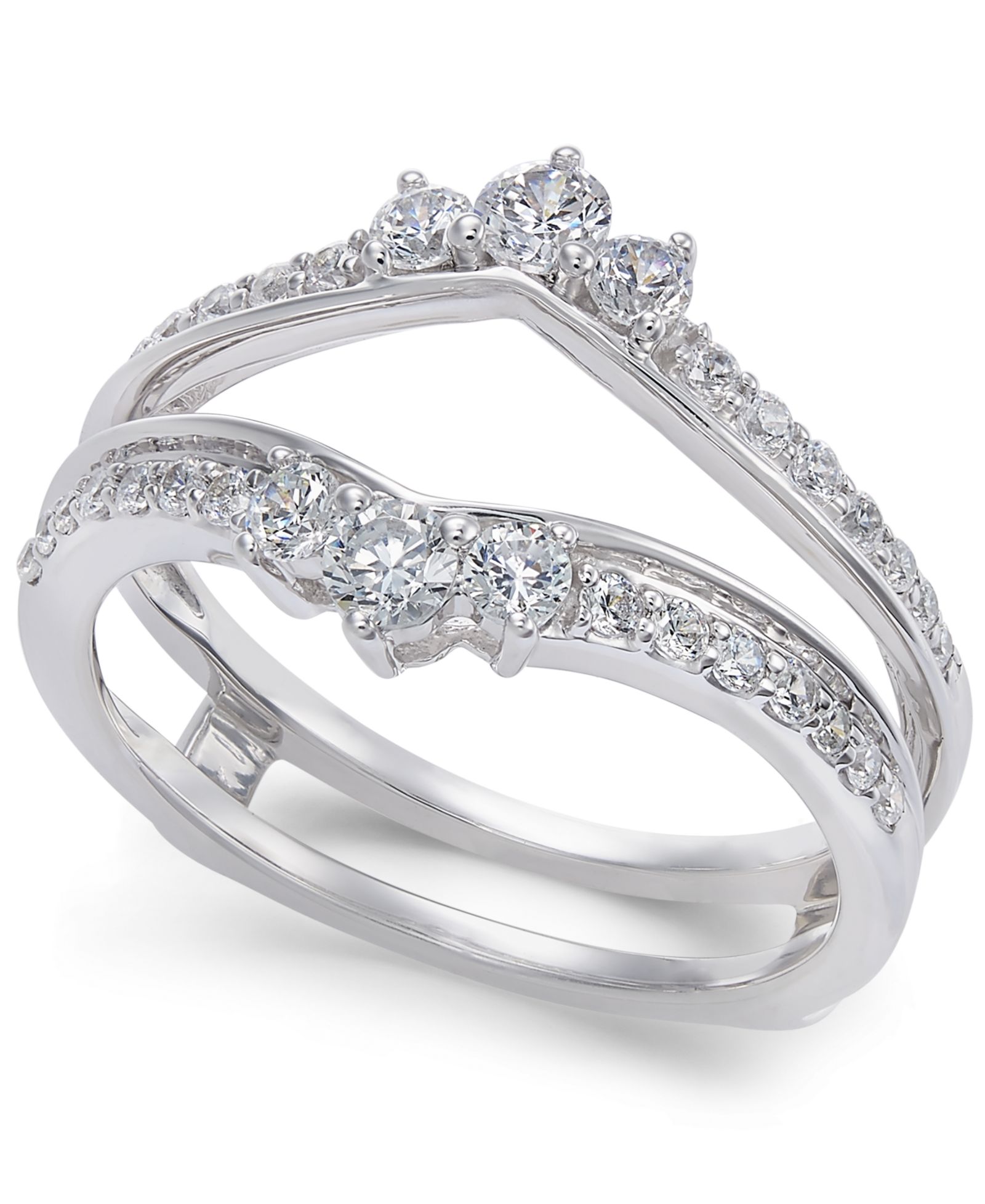 Кольцо-усилитель с бриллиантами (5/8 ct. t.w.) в белом золоте 14k