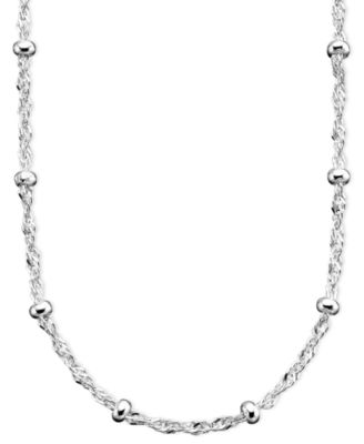 Giani Bernini Sterling Silver Necklace, 18" Small Bead Singapore Chain