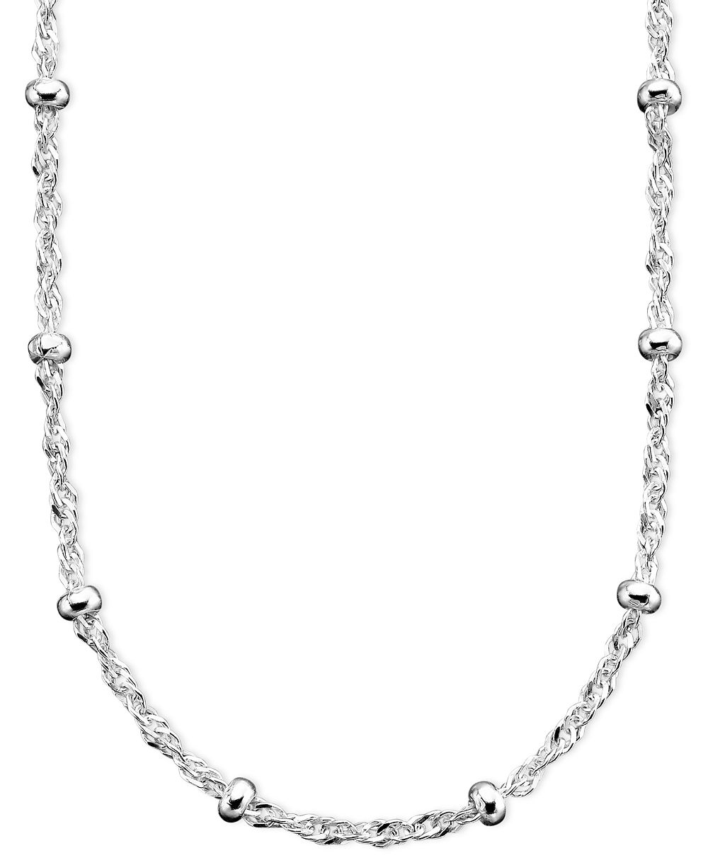 Ожерелье Giani Bernini Sterling Silver, 16" Small Bead Singapore Chain