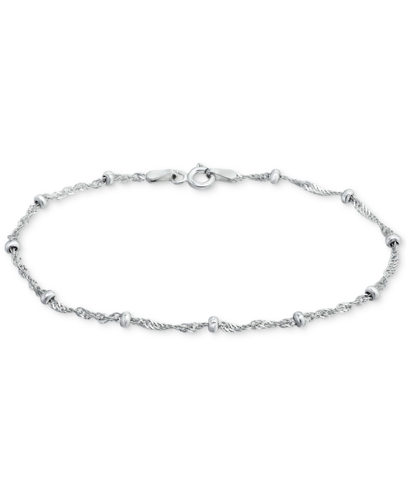 Браслет Giani Bernini Sterling Silver, 7-1/4" Singapore Small Beaded Chain