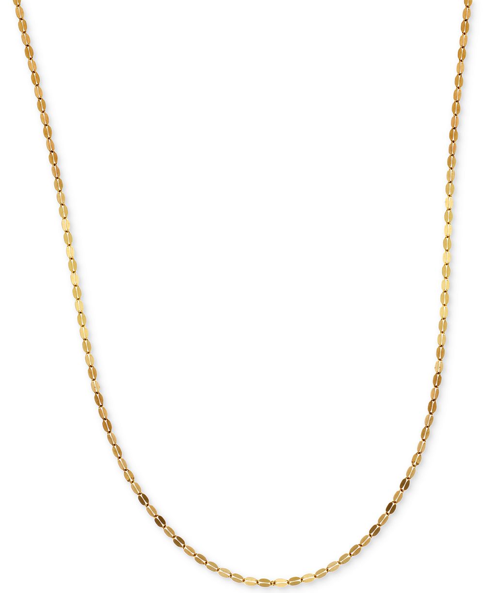 16" Mirror Link Chain (1-1/2mm) in 14K Yellow Gold