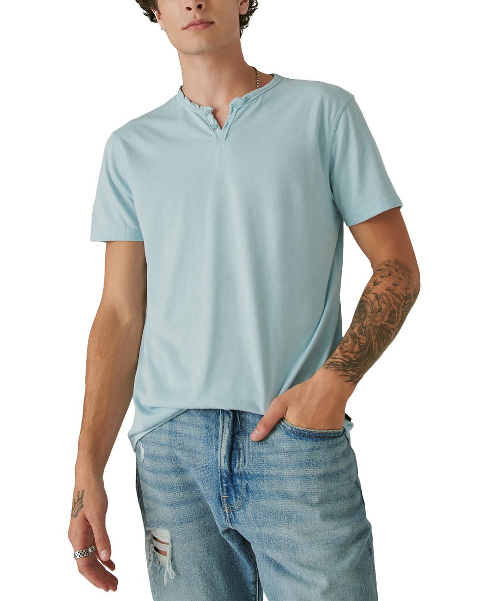 Lucky Brand Men's Venice Burnout Notch Short-Sleeve T-Shirt