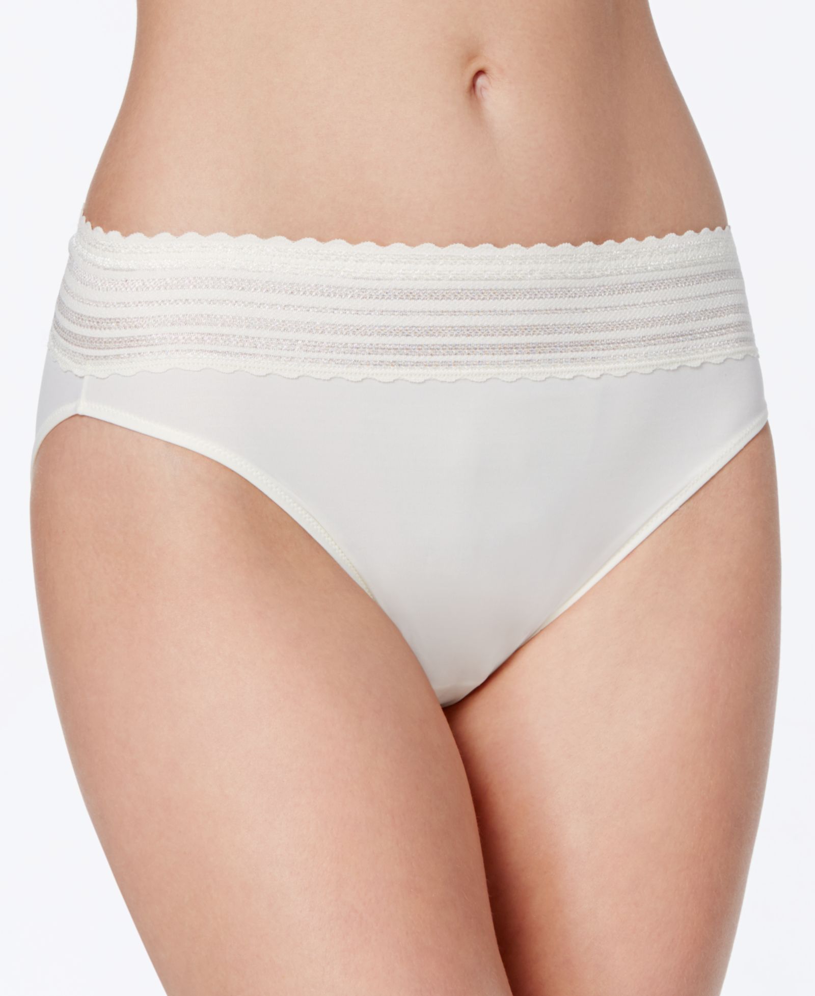 Warner's Women's No Pinching No Problems Dig-Free Comfort Waist with Lace Microfiber Hi-Cut 5109