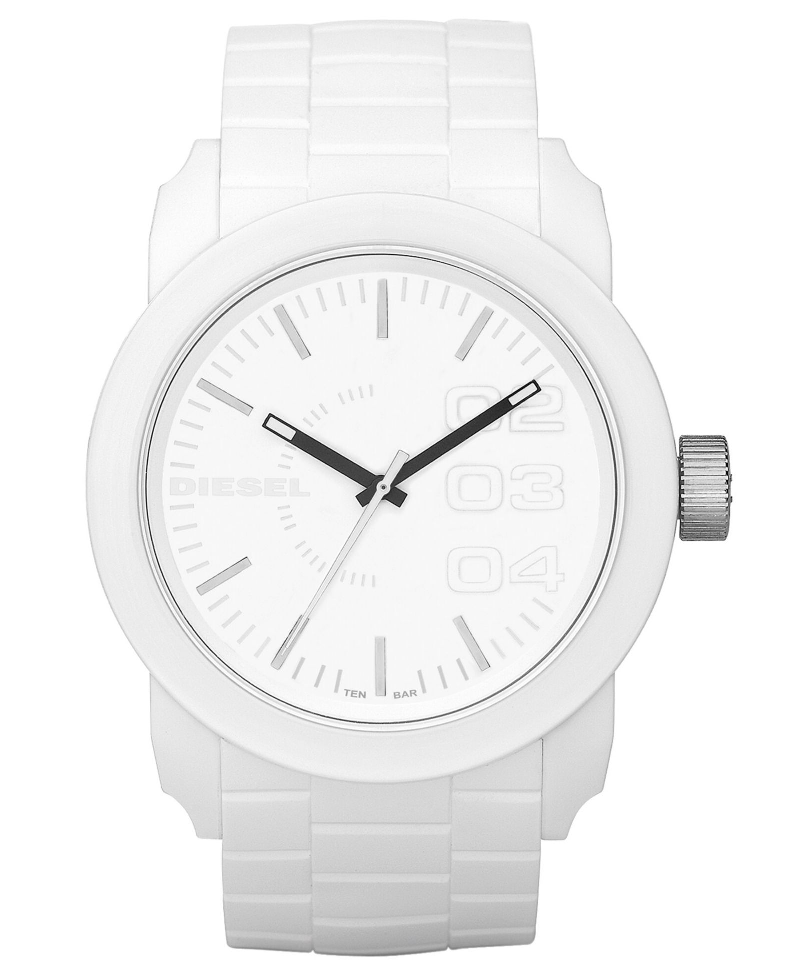 Diesel Men's White Silicone Strap Watch 44mm DZ1436