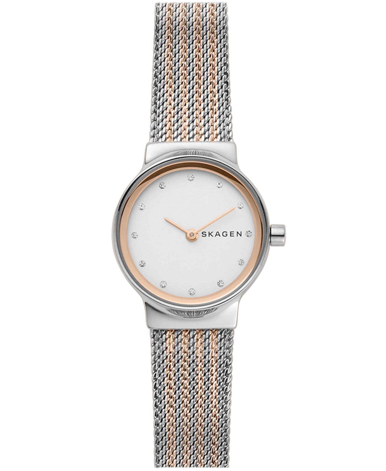 Женские часы Skagen Freja Two-Tone Stainless Steel Mesh Bracelet 26mm
