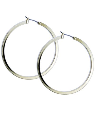 GUESS 1 1/2" Gold-Tone Square Edge Hoop Earrings