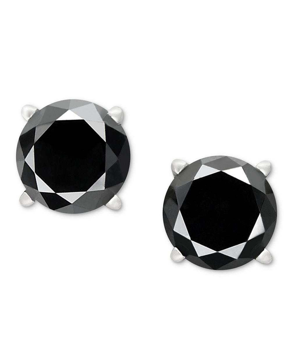 Серьги-гвоздики Black Diamond (1 ct. t.w.) из 14k White или Yellow Gold