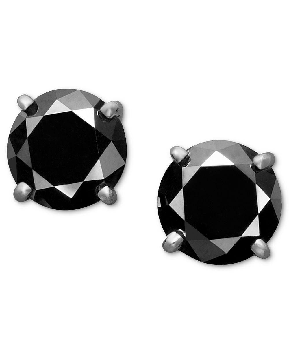 Black Diamond Stud Earrings (2 ct. t.w.) 14k White or Yellow Gold