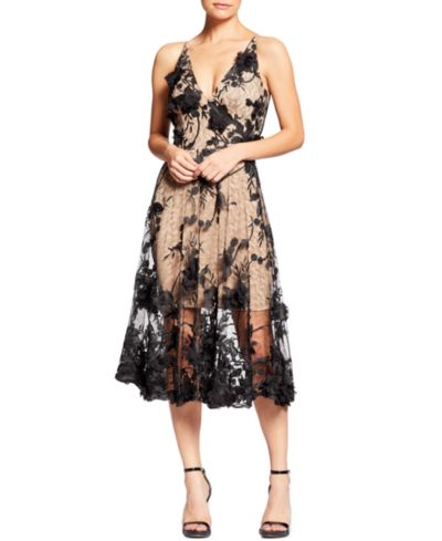 Dress the Population Женское мини-платье Audrey Floral Applique Lace