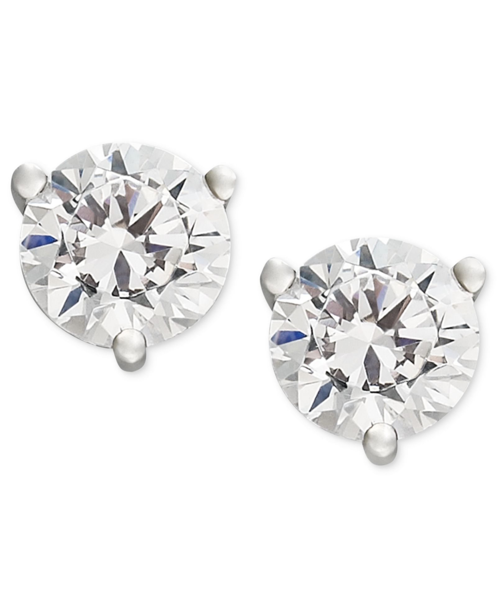 Серьги-гвоздики с бриллиантами Certified Near Colorless в белом золоте 18k (1 ct. t.w.)