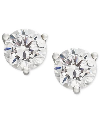 Серьги-гвоздики с бриллиантами Certified Near Colorless в белом золоте 18k (1 ct. t.w.)